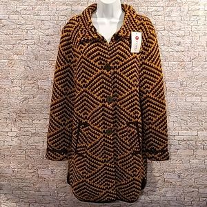 Vitesi Poland Black/Gold Button Up Long Sweater